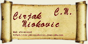 Ćirjak Mioković vizit kartica